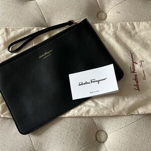 Salvatore Ferragamo black pouch/wristlet